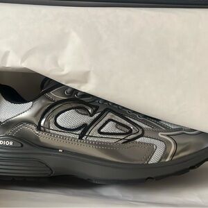 Dior Men's Metallic Silver Sneakers